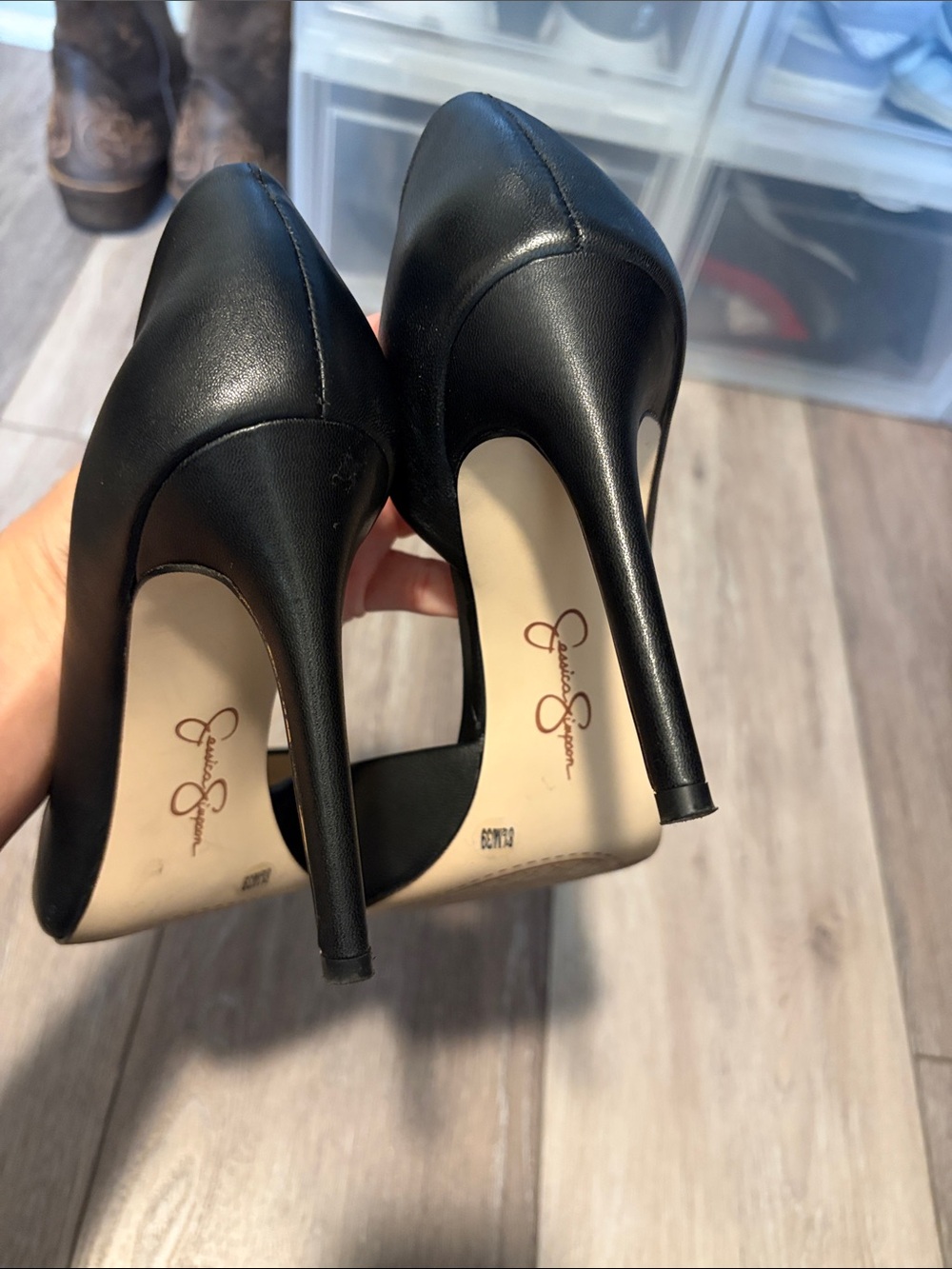 Jessica Simpson Black D'Orsay Pointed Toe Stiletto Pumps - Picture 4 of 6